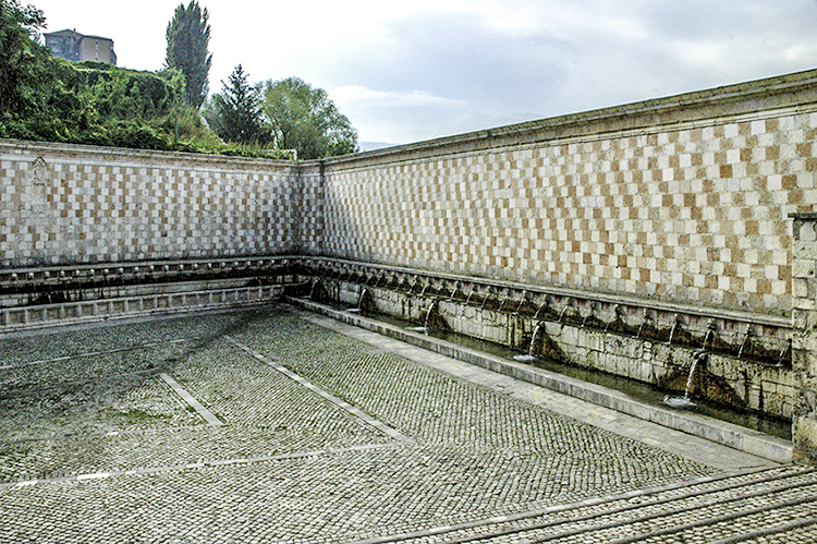 Fontanna Delle 99 Cannelle. L'Aquila, Travels in Italy, Marcus Travel Journal
